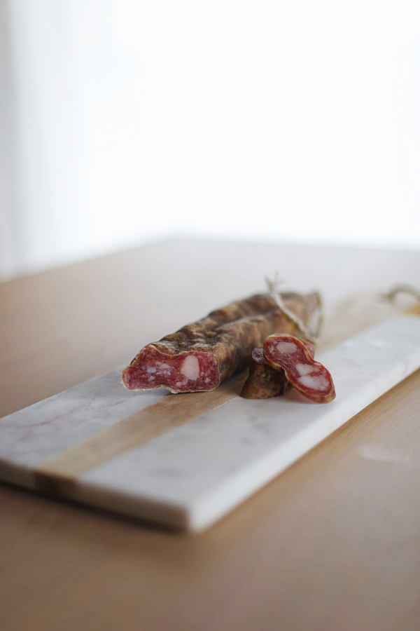 Llangonissa amb taquets de cansalada